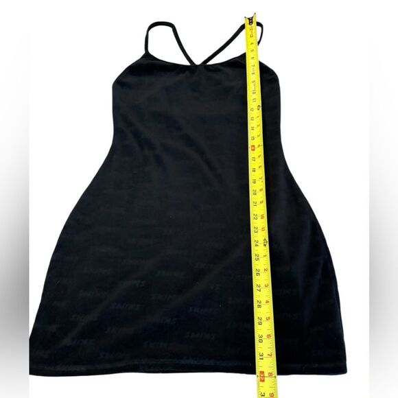 SKIMS Logo Velour Slip Dress in Onyx Black Size Large - Picture 10 of 11